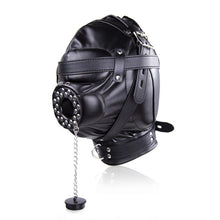 Load image into Gallery viewer, Porn Toys Adult Games Fetish Hood Headgear PU Leather BDSM Bondage Breathable Sex Mask With Plug Hood Sex Product For Couples
