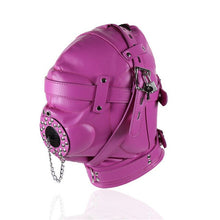 Load image into Gallery viewer, Porn Toys Adult Games Fetish Hood Headgear PU Leather BDSM Bondage Breathable Sex Mask With Plug Hood Sex Product For Couples