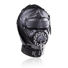 Load image into Gallery viewer, Porn Toys Adult Games Fetish Hood Headgear PU Leather BDSM Bondage Breathable Sex Mask With Plug Hood Sex Product For Couples