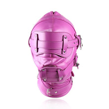 Load image into Gallery viewer, PU Leather SM Bondage Hood Cover Open Mouth Plug Gag Fetish Restraint Mask Couples Women Men BDSM Flirting Adult Game Sex Toys
