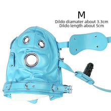 Load image into Gallery viewer, PU Leather SM Bondage Hood Cover Open Mouth Plug Gag Fetish Restraint Mask Couples Women Men BDSM Flirting Adult Game Sex Toys
