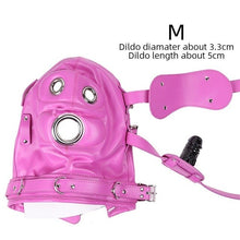 Load image into Gallery viewer, PU Leather SM Bondage Hood Cover Open Mouth Plug Gag Fetish Restraint Mask Couples Women Men BDSM Flirting Adult Game Sex Toys

