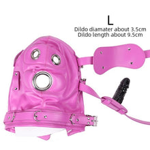Load image into Gallery viewer, PU Leather SM Bondage Hood Cover Open Mouth Plug Gag Fetish Restraint Mask Couples Women Men BDSM Flirting Adult Game Sex Toys
