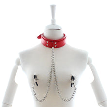 Load image into Gallery viewer, Slave Bondage Neck Collar With Metal Chain Nipple Clamp For Fetish Bdsm Couples Flirting,Sexy Intimacy Lingerie For Sex Games
