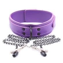 Load image into Gallery viewer, Slave Bondage Neck Collar With Metal Chain Nipple Clamp For Fetish Bdsm Couples Flirting,Sexy Intimacy Lingerie For Sex Games

