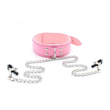 Load image into Gallery viewer, Slave Bondage Neck Collar With Metal Chain Nipple Clamp For Fetish Bdsm Couples Flirting,Sexy Intimacy Lingerie For Sex Games
