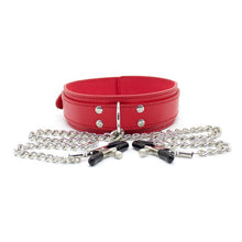 Load image into Gallery viewer, Slave Bondage Neck Collar With Metal Chain Nipple Clamp For Fetish Bdsm Couples Flirting,Sexy Intimacy Lingerie For Sex Games
