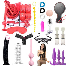 Load image into Gallery viewer, Adult Products BDSM Sex Set  Anal Plug Dildo Vibrator Sex Toys for Woman Metal Butt Plug Handcuffs Whip Gag Sex Toy Adults Game
