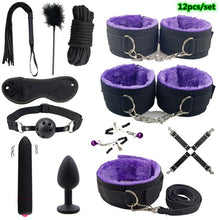 Load image into Gallery viewer, Adult Products BDSM Sex Set  Anal Plug Dildo Vibrator Sex Toys for Woman Metal Butt Plug Handcuffs Whip Gag Sex Toy Adults Game
