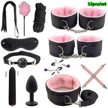 Load image into Gallery viewer, Adult Products BDSM Sex Set  Anal Plug Dildo Vibrator Sex Toys for Woman Metal Butt Plug Handcuffs Whip Gag Sex Toy Adults Game
