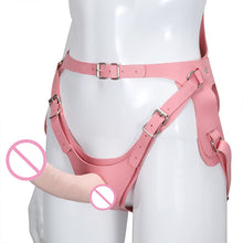 Load image into Gallery viewer, Adult Games Didlo Strap On Harness Dildo Vibrator Panties For Woman Gay Sex Bondage Dildo Penis Sex Belt Adult Sex Pink Panties
