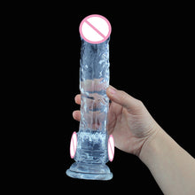 Load image into Gallery viewer, Silicone Transparent Jelly Dildo Realistic Large Penis Dick With Egg With Strong Suction Cup Anal Butt Plug Sex Toys for Woman
