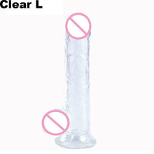 Load image into Gallery viewer, Silicone Transparent Jelly Dildo Realistic Large Penis Dick With Egg With Strong Suction Cup Anal Butt Plug Sex Toys for Woman
