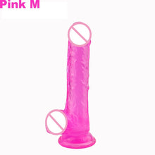 Load image into Gallery viewer, Silicone Transparent Jelly Dildo Realistic Large Penis Dick With Egg With Strong Suction Cup Anal Butt Plug Sex Toys for Woman
