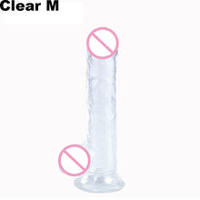 Load image into Gallery viewer, Silicone Transparent Jelly Dildo Realistic Large Penis Dick With Egg With Strong Suction Cup Anal Butt Plug Sex Toys for Woman
