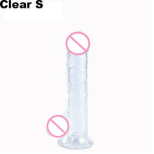 Load image into Gallery viewer, Silicone Transparent Jelly Dildo Realistic Large Penis Dick With Egg With Strong Suction Cup Anal Butt Plug Sex Toys for Woman
