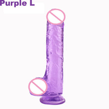 Load image into Gallery viewer, Silicone Transparent Jelly Dildo Realistic Large Penis Dick With Egg With Strong Suction Cup Anal Butt Plug Sex Toys for Woman
