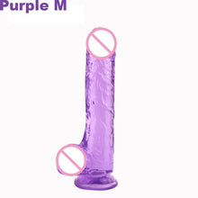 Load image into Gallery viewer, Silicone Transparent Jelly Dildo Realistic Large Penis Dick With Egg With Strong Suction Cup Anal Butt Plug Sex Toys for Woman
