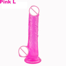 Load image into Gallery viewer, Silicone Transparent Jelly Dildo Realistic Large Penis Dick With Egg With Strong Suction Cup Anal Butt Plug Sex Toys for Woman
