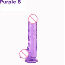 Load image into Gallery viewer, Silicone Transparent Jelly Dildo Realistic Large Penis Dick With Egg With Strong Suction Cup Anal Butt Plug Sex Toys for Woman
