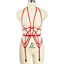 Load image into Gallery viewer, Harajuku Punk Pentagram Body Harness Belt Sexy Pentagram Body Cage Garter Belt Women Gothic Harness Bodysuit Set Tops Bondage
