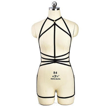 Load image into Gallery viewer, Harajuku Punk Pentagram Body Harness Belt Sexy Pentagram Body Cage Garter Belt Women Gothic Harness Bodysuit Set Tops Bondage

