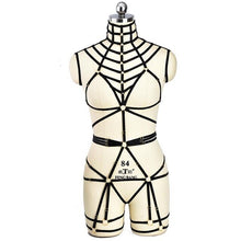 Load image into Gallery viewer, Harajuku Punk Pentagram Body Harness Belt Sexy Pentagram Body Cage Garter Belt Women Gothic Harness Bodysuit Set Tops Bondage

