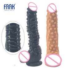 Load image into Gallery viewer, FAAK Long big silicone dildo realistic penis suction deep texture sex toys for women masturbator extreme stimulate anal massage
